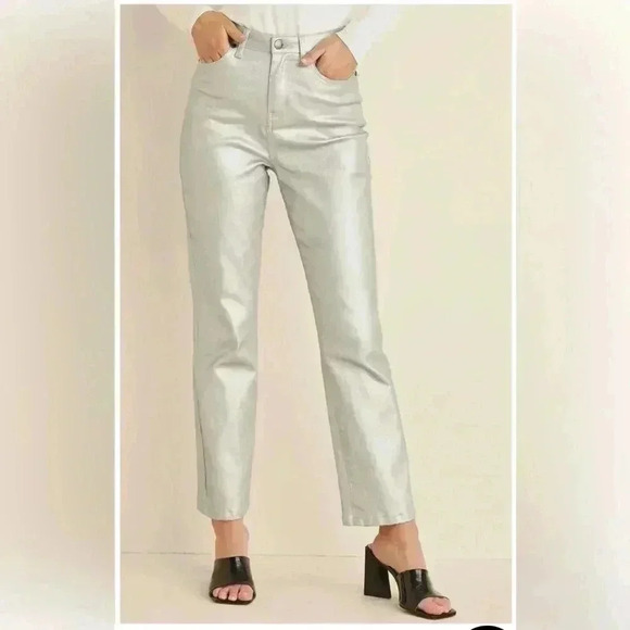 Metallic Straight Leg Jeans - Picture 3 of 11